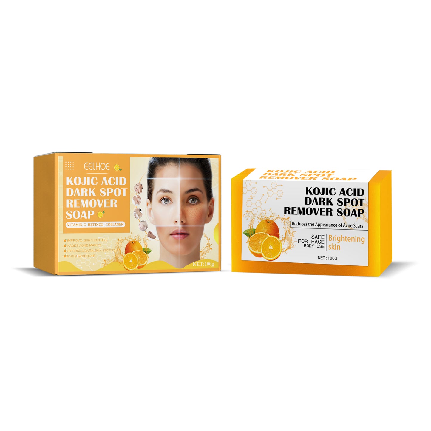 GDBadais Kojic Acid Soap Cleanser Cleansing Soap Dilute Cleansing Cleanser Pore-Clearing Exfoliating Skincare Soap