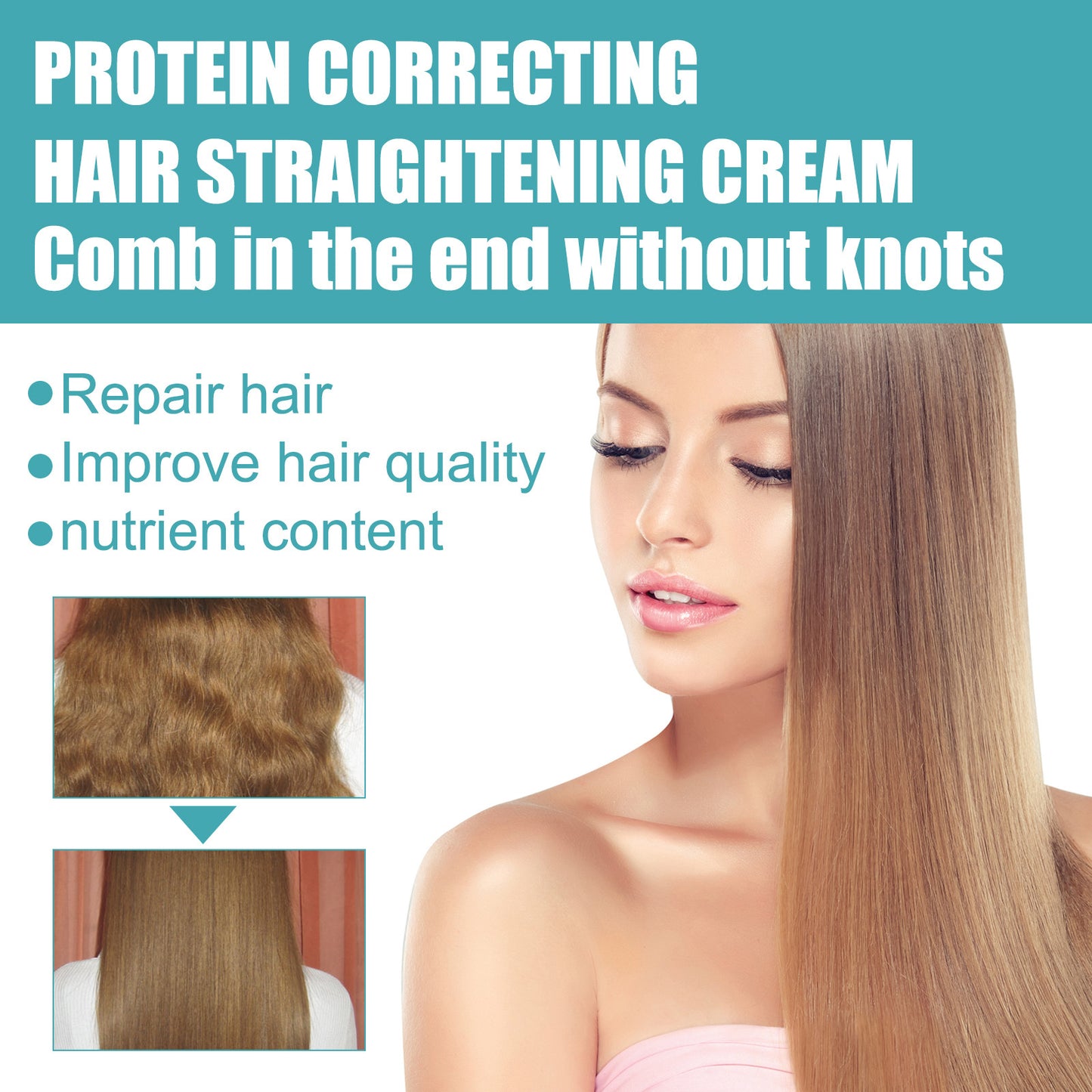GDBadais Protein Correcting Hair Straightening Cream, Smoothing And Repairing Damaged Hair Smoothing Cream Without Straightening