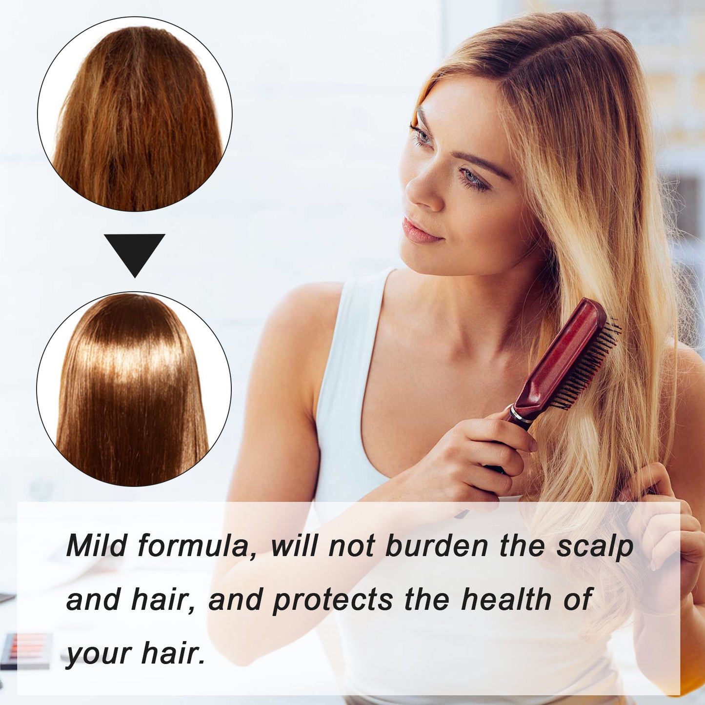 GDBadais Protein Correcting Hair Straightening Cream, Smoothing And Repairing Damaged Hair Smoothing Cream Without Straightening