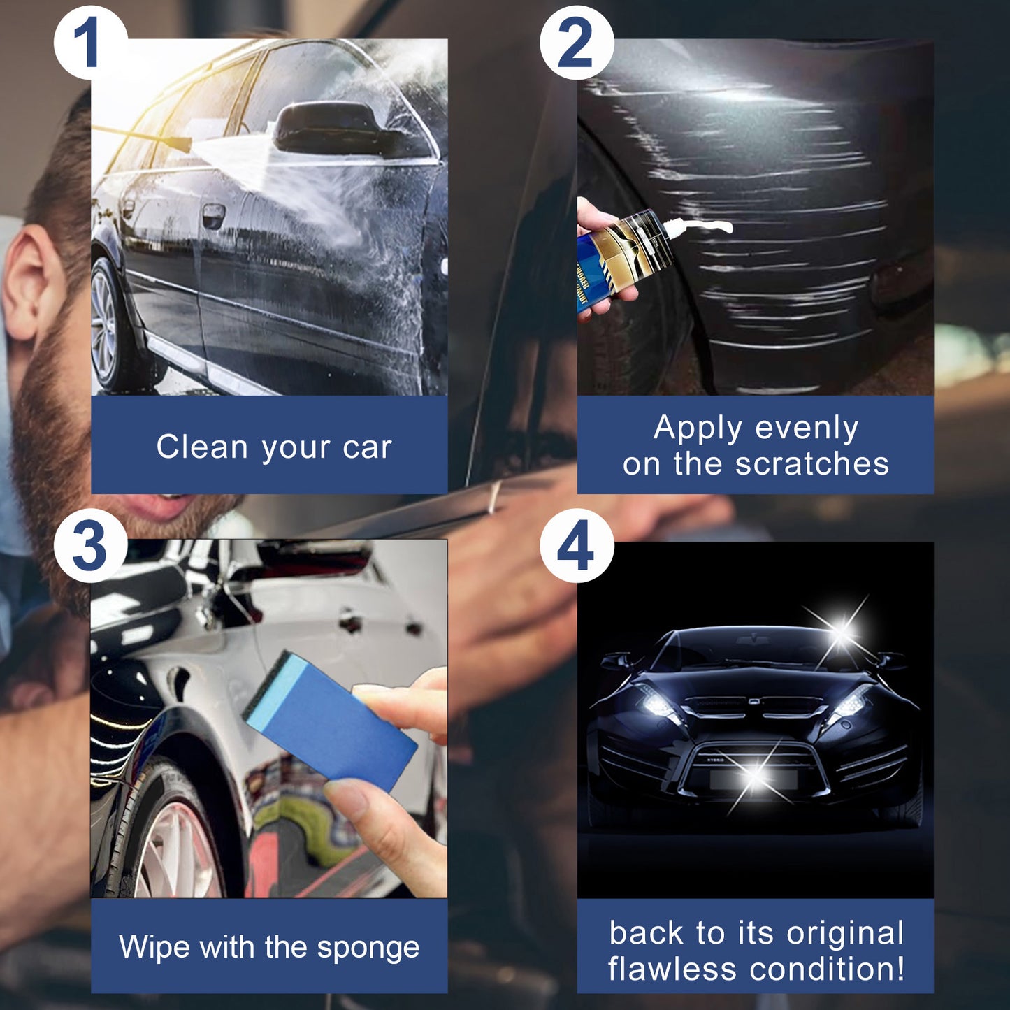 GDBadais Car Scratch Repair Cream, Car Maintenance Refurbishment Paint Scratches Scratches Polishing Paint Repair Paste
