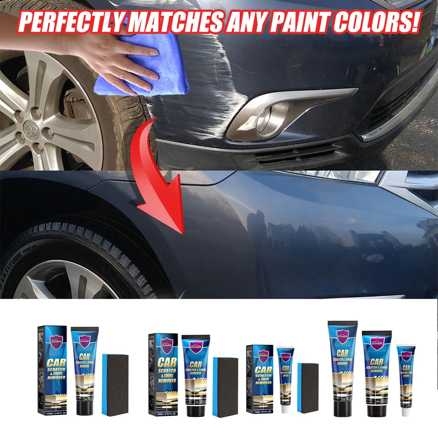 GDBadais Car Scratch Repair Cream, Car Maintenance Refurbishment Paint Scratches Scratches Polishing Paint Repair Paste