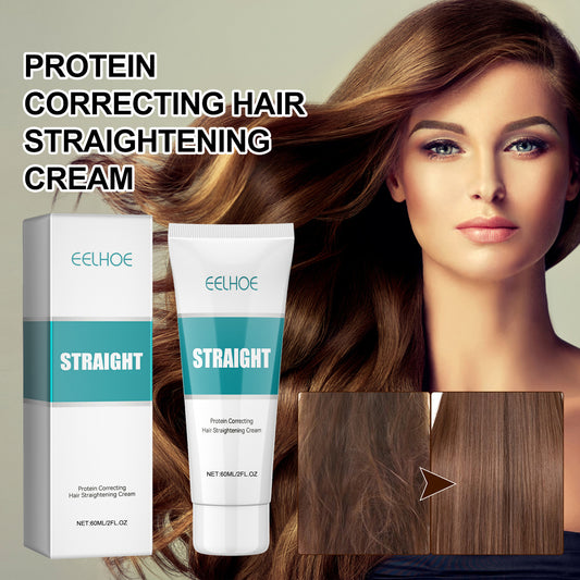 GDBadais Protein Correction Hair Straightening Cream, Smoothing Frizz Repair Split Damaged Hair Straightening Treatment Cream