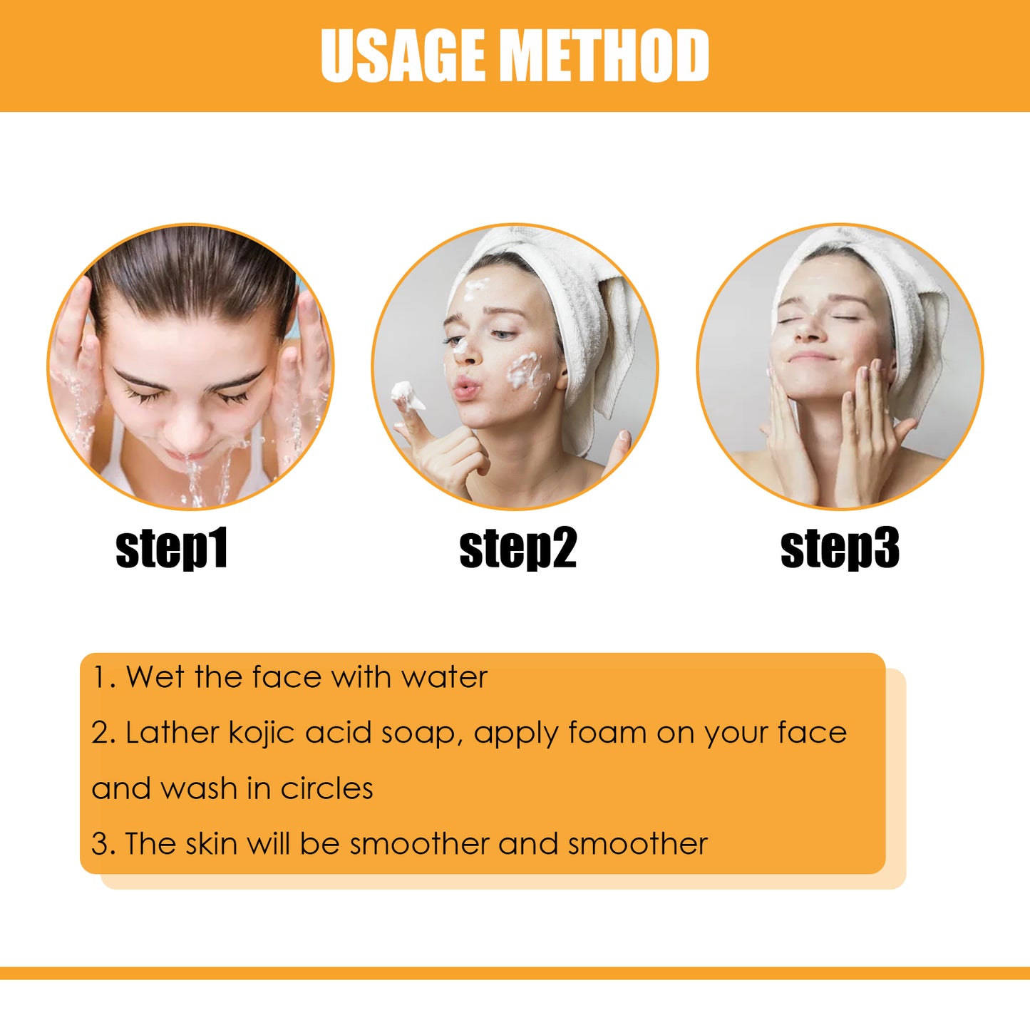 GDBadais Kojic Acid Soap Cleanser Cleansing Soap Dilute Cleansing Cleanser Pore-Clearing Exfoliating Skincare Soap