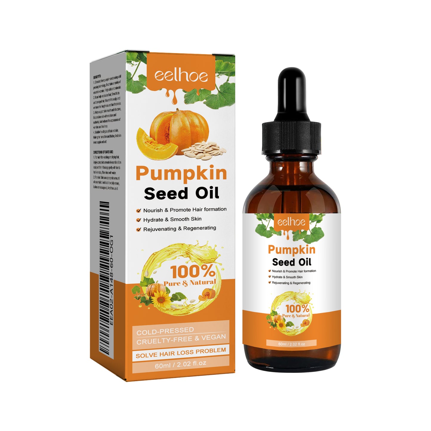 GDBadais Pumpkin Seed Oil Moisturizes And Repair Hair Root, Firming Hair, Smoothing And Strengthening Hair Care Essential Oil