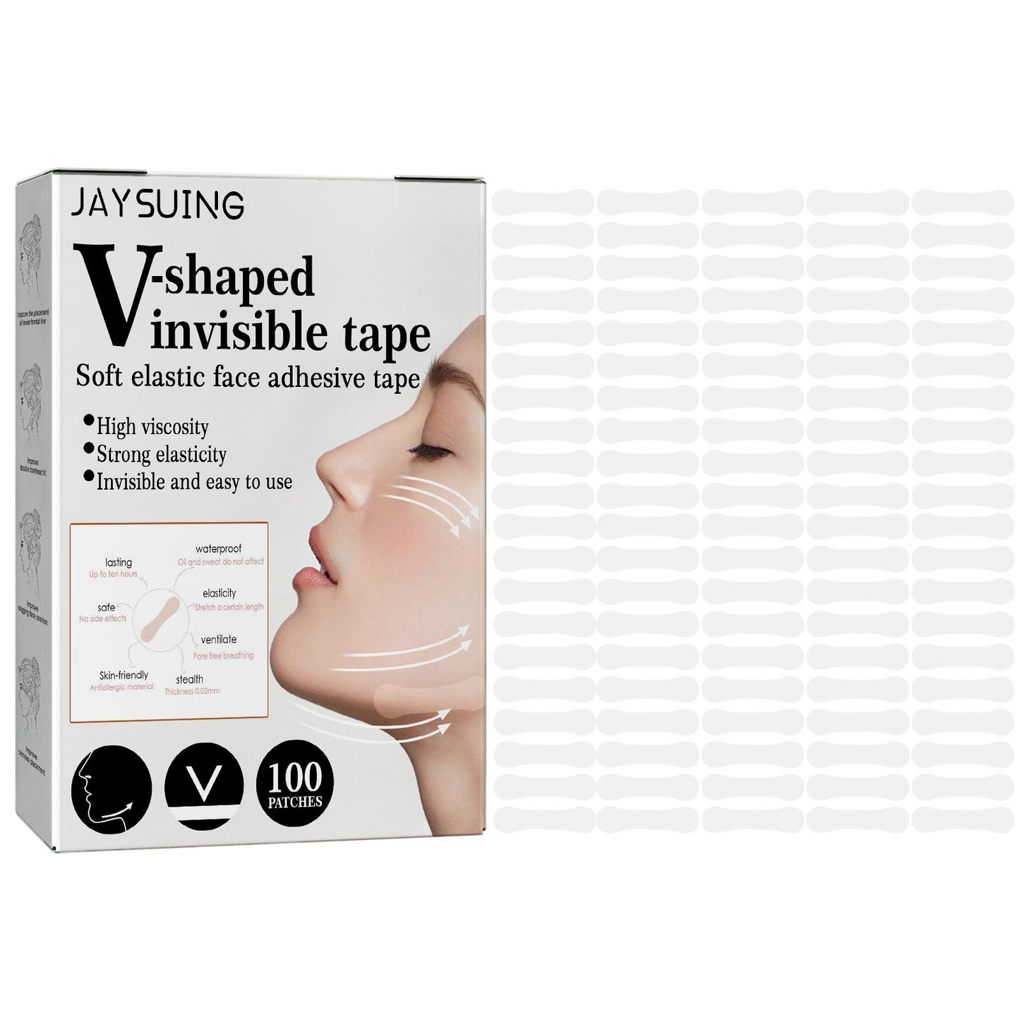 GDBadais Invisible Patch Face Lift Fade Fine Lines Tighten Lift Jaw Muscle Shaping Patch Shrink Patch