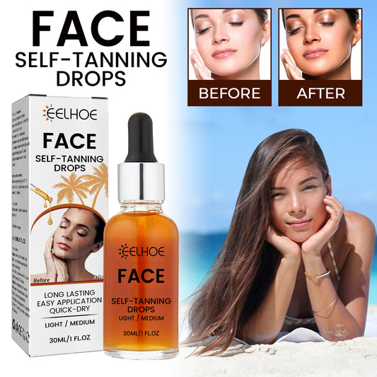GDBadais Face Self-Tanning Drops, Natural Fashion Wheat Bronzer Moisturizing Skin Anti-Sunburn Solution
