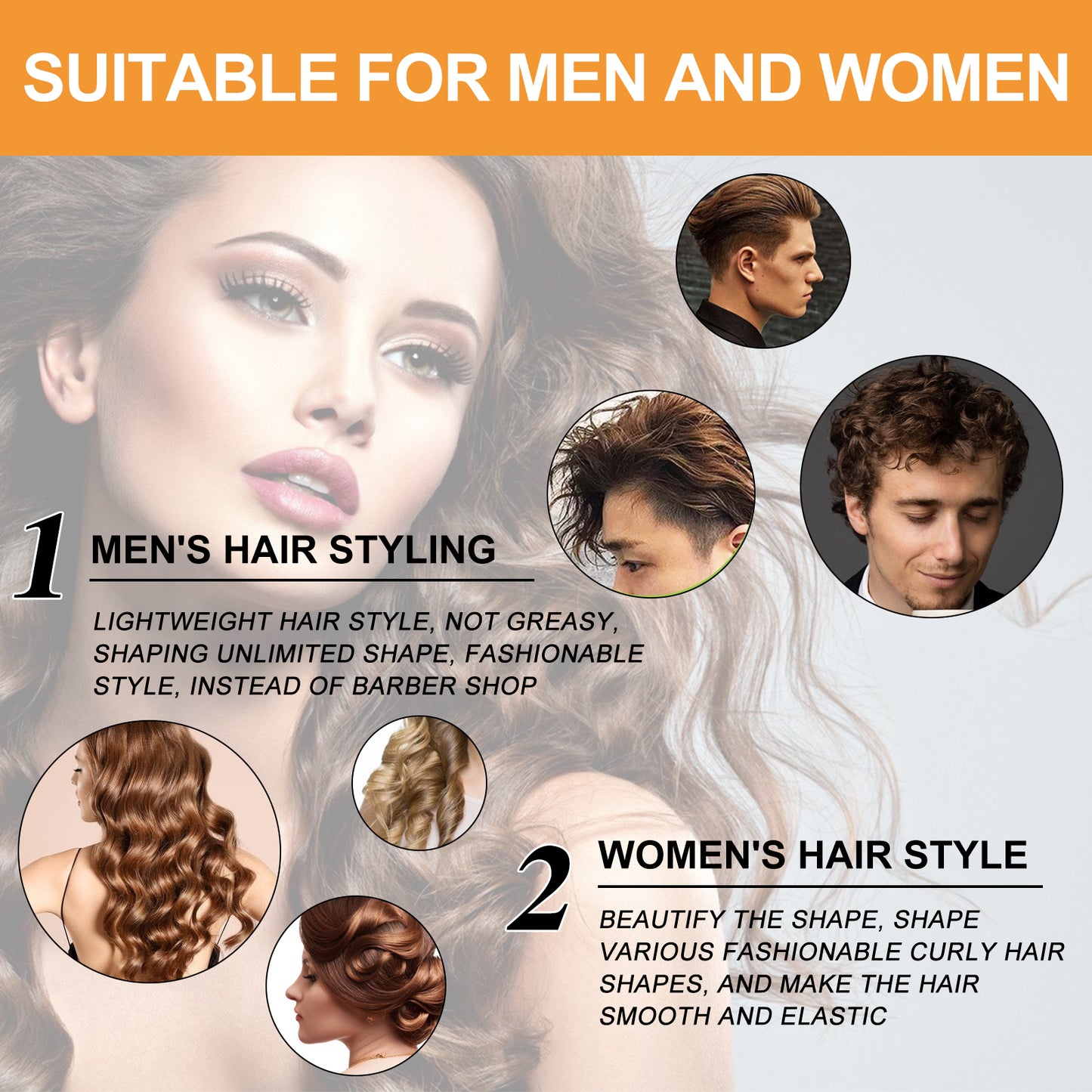 GDBadais Moisturizing Styling Cream, Fluffy Curly Hair Styling, Hydrating And Glossy Frizzy Hair Repair Cream