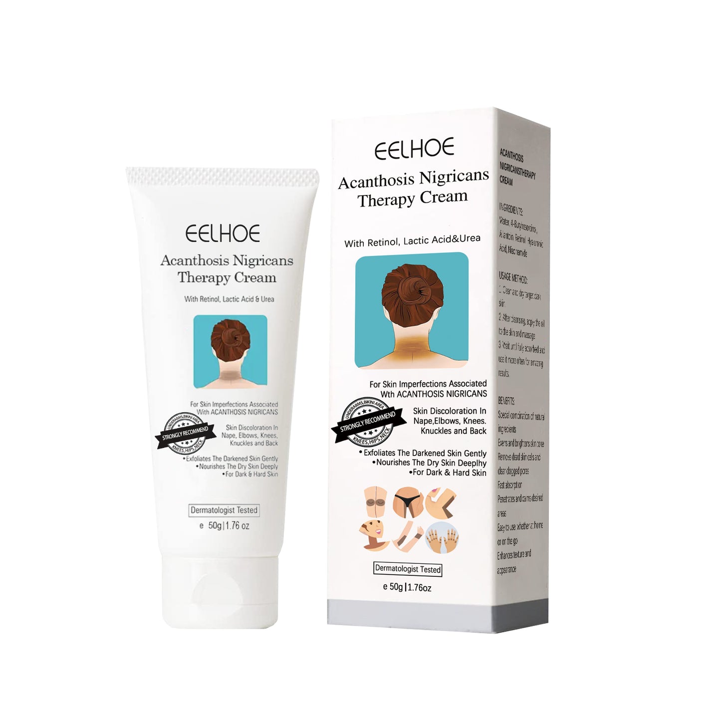 GDBadais Black Acanthoderm Repair Cream Repair Underarm Arm Knee Joint Black Moisturizing Whitening Body Care Cream