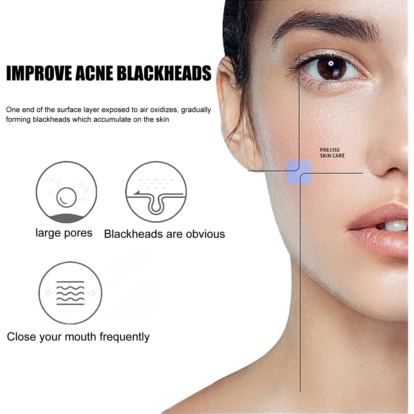 GDBadais Remove Blackhead Nose Mask, Deeply Clean Pores Remove Blackhead Pimple Tear Nose Mask
