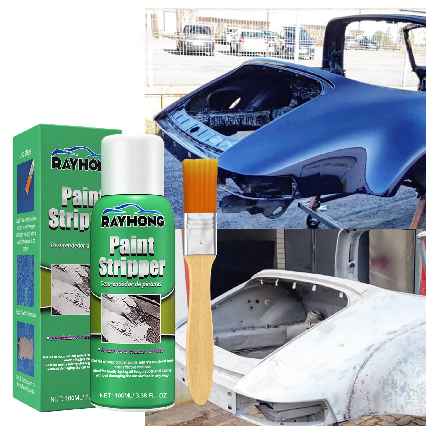 GDBadais Paint Remover, Auto Wheel Stripping Metal Surface Paint Remover Non-Trace Cleaning Paint Remover