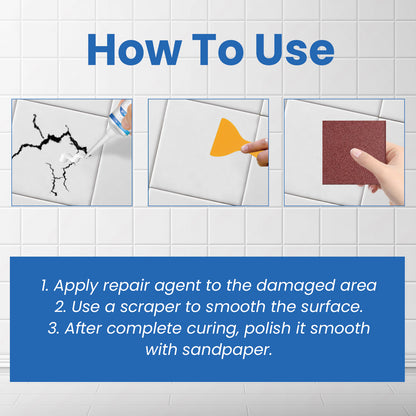 GDBadais Tile Repair Glue, Bathtub Marble Furniture Floor Tile Toilet Crack Repair Glue Paste