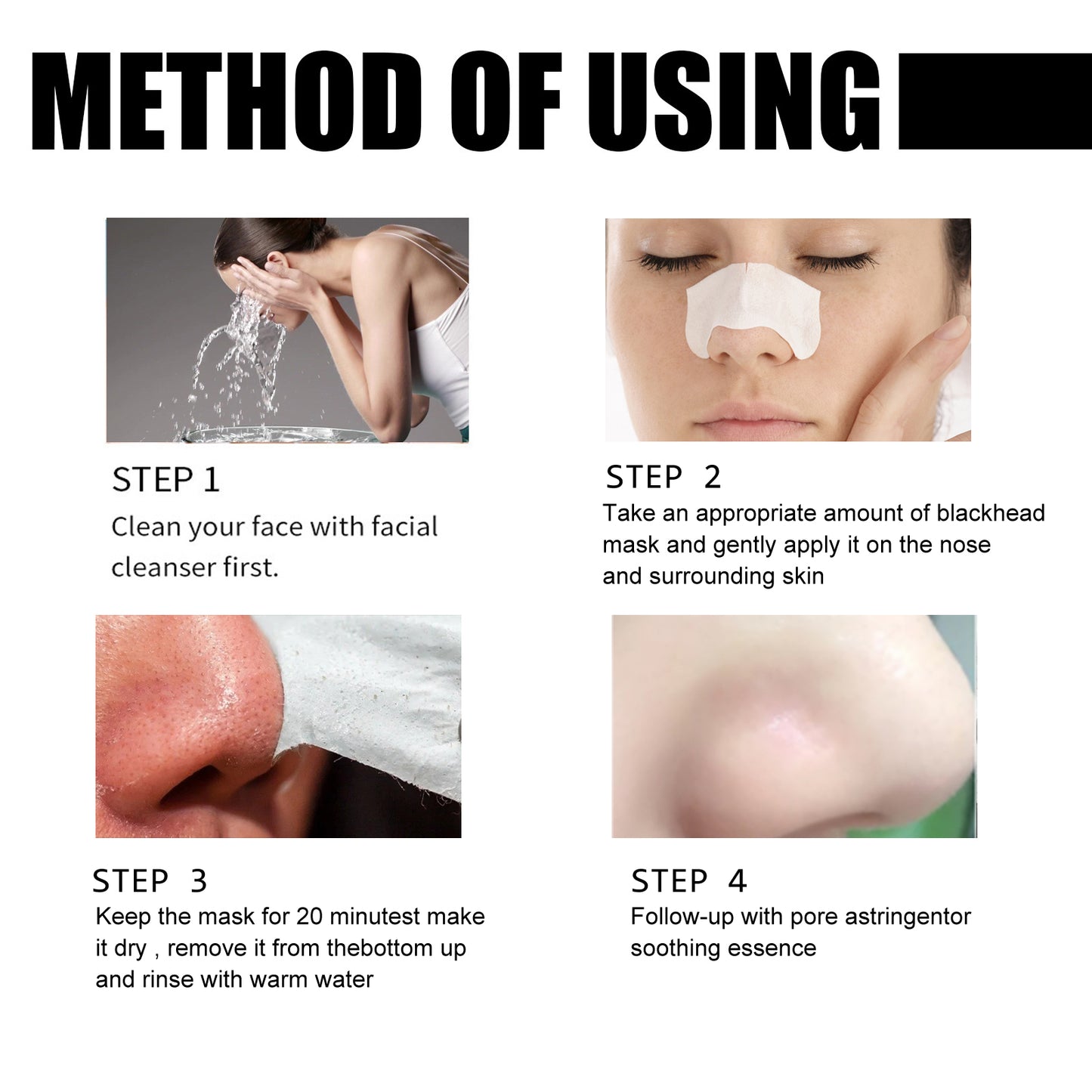 GDBadais Remove Blackhead Nose Mask, Deeply Clean Pores Remove Blackhead Pimple Tear Nose Mask