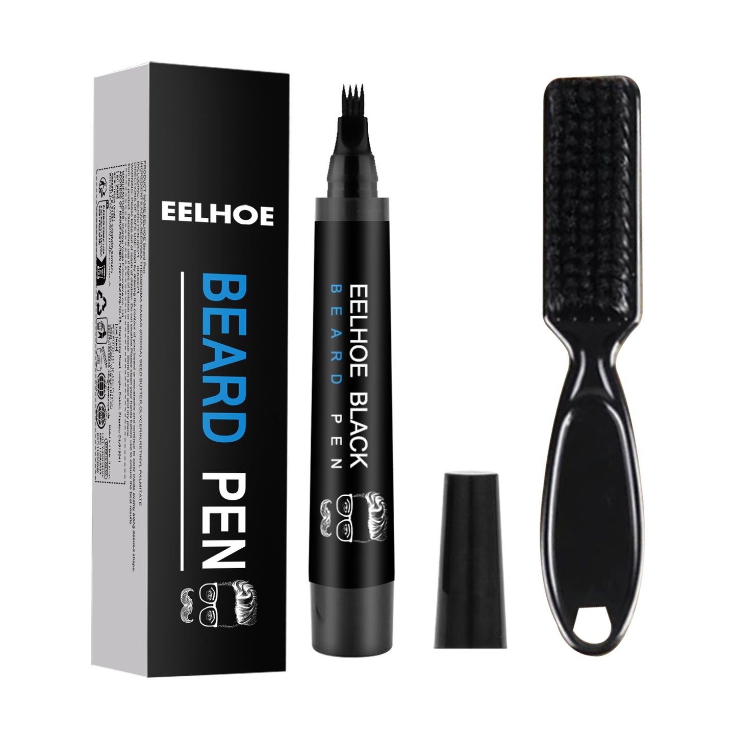 GDBadais Beard Refill Pen Kit Men's Beard Natural Waterproof Beard Pen Beard Tracing Pen