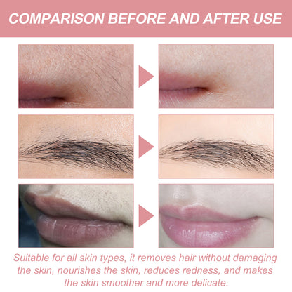 GDBadais Peach Hair Removal Cream Gentle Non-Irritant Cleaning Ladies Facial Lip Hair Quick Hair Removal Cream