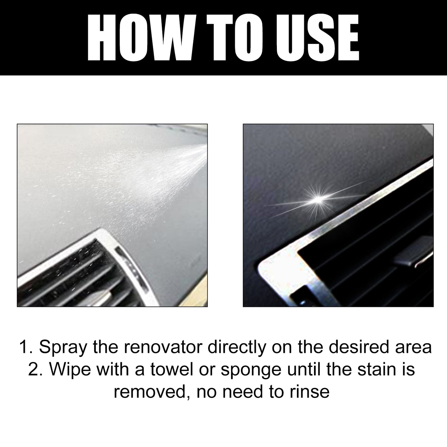 GDBadais Car Interior Renovation Spray, Seat Interior Instrument Panel Cleaning Decontamination Maintenance Refurbishing Care Agent