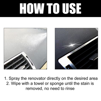 GDBadais Car Interior Renovation Spray, Seat Interior Instrument Panel Cleaning Decontamination Maintenance Refurbishing Care Agent