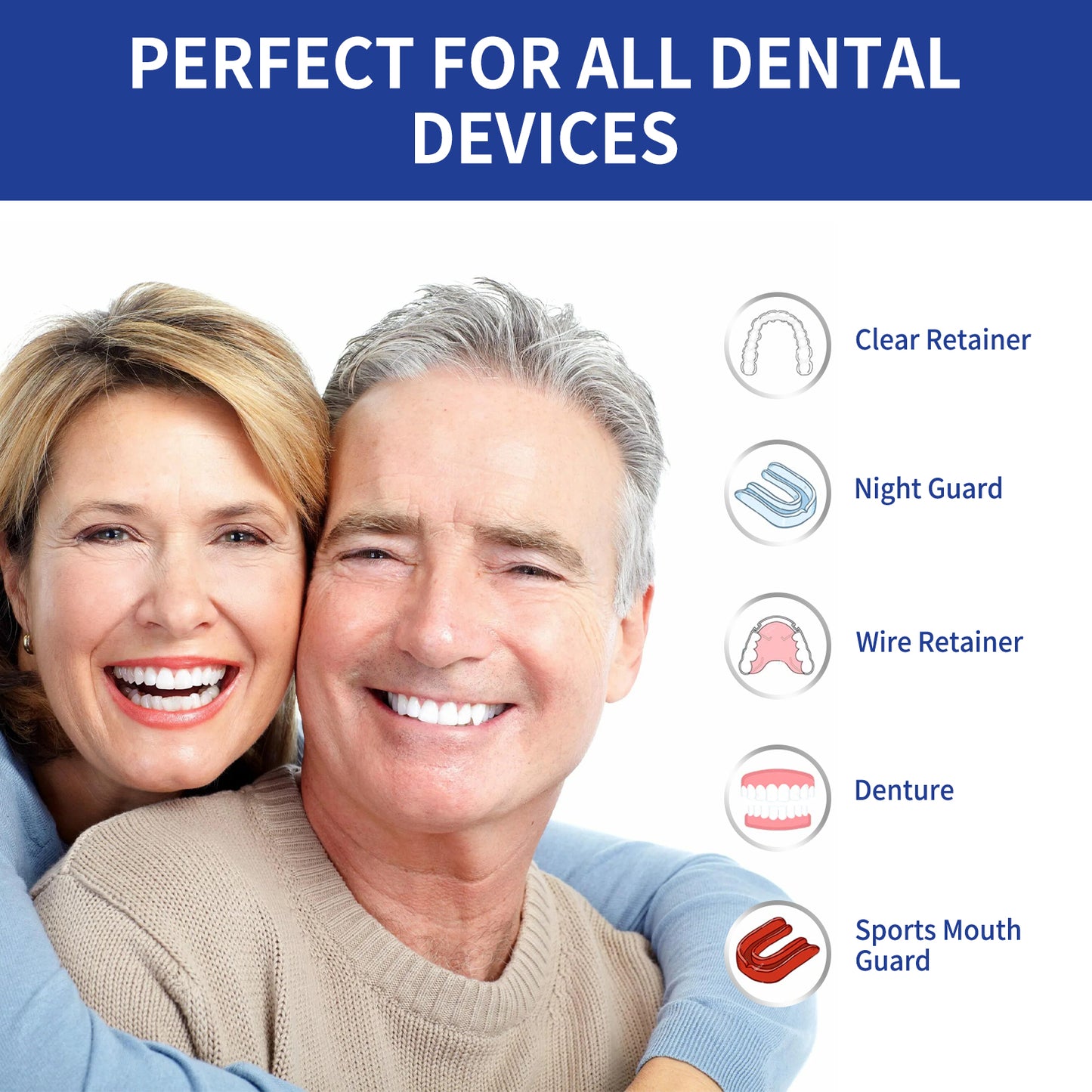 GDBadais Denture Cleaning Tablet, White Denture Fresh Breath Oral Care Cleaning Tablet
