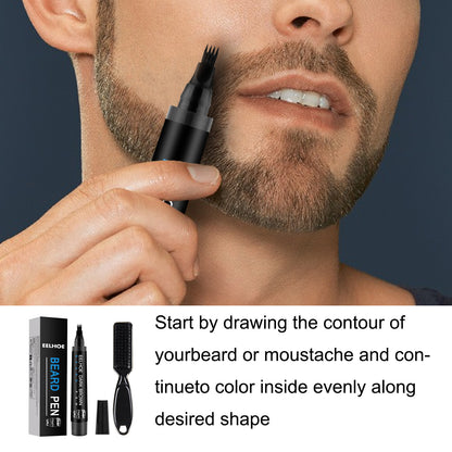 GDBadais Beard Refill Pen Kit Men's Beard Natural Waterproof Beard Pen Beard Tracing Pen