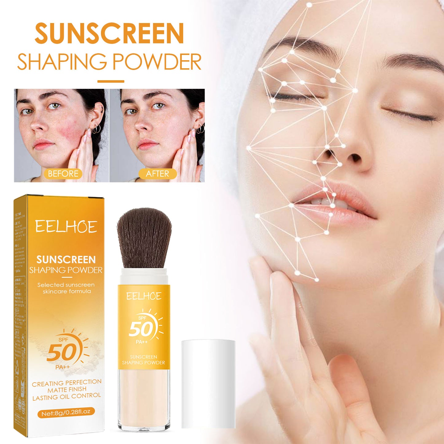 GDBadais Setting Powder Natural Lightweight Breathable Makeup Oil Control Long-Lasting Makeup Waterproof And Sweat Resistant Setting Powder