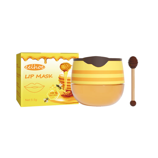 GDBadais Honey Lip Mask, Moisturizing Exfoliator Lip Care Bee Lip Balm