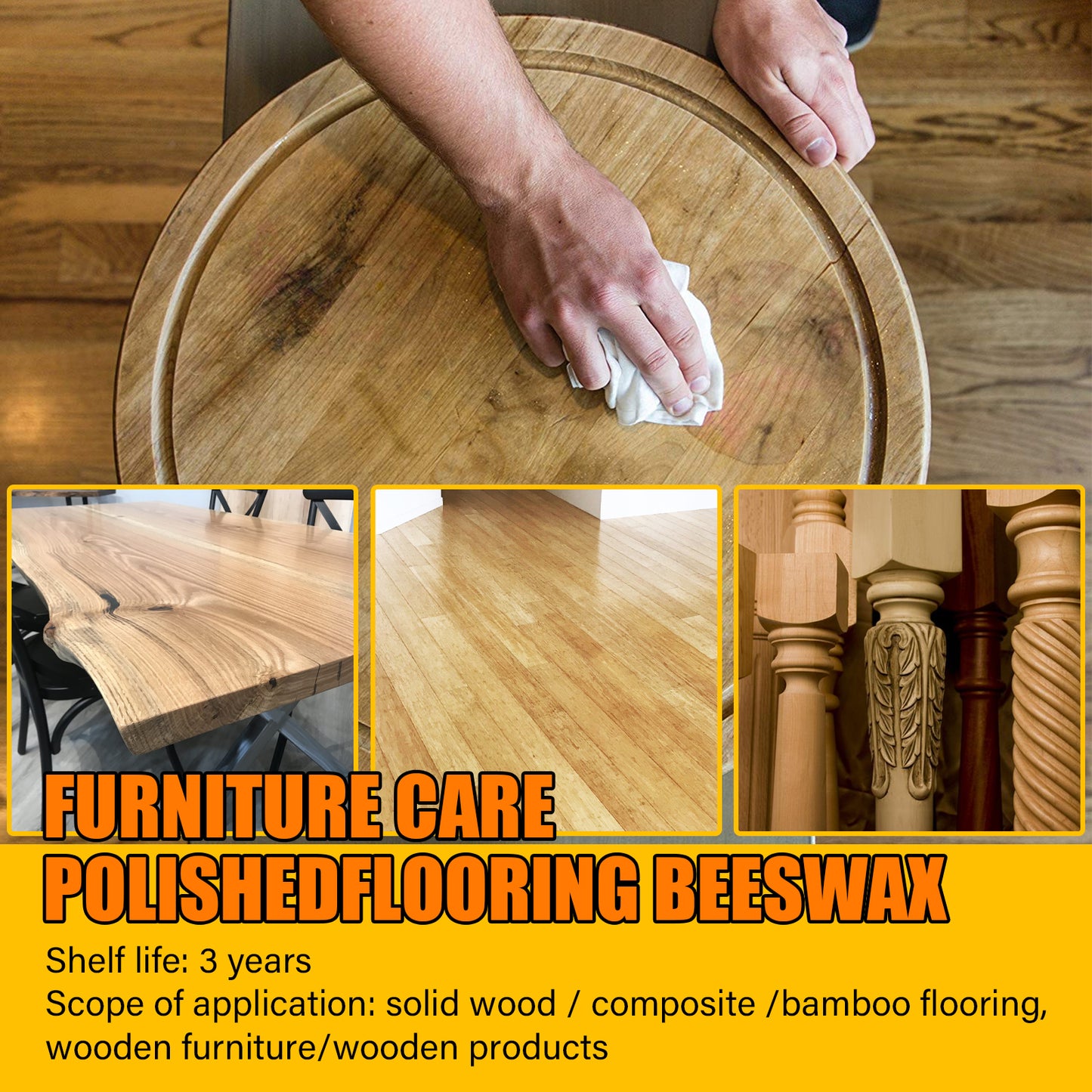 GDBadais Furniture Brightening Natural Beeswax Polished Beeswax Waterproof, Hard-Wearing Wooden Floors, Maintenance And Care Beeswax