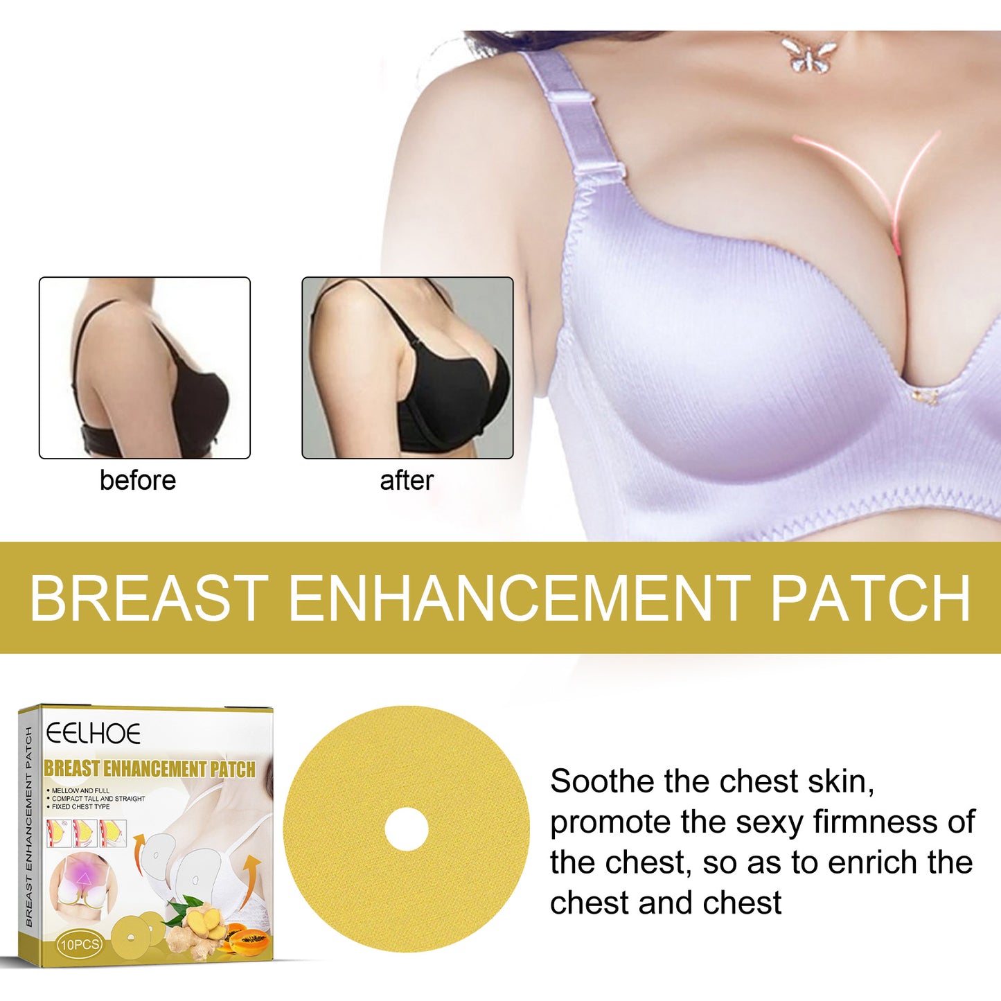 GDBadais Breast Care Stick Ginger Breast Care Stick Plump Plump Firming Chest Lift Stick Breast Care