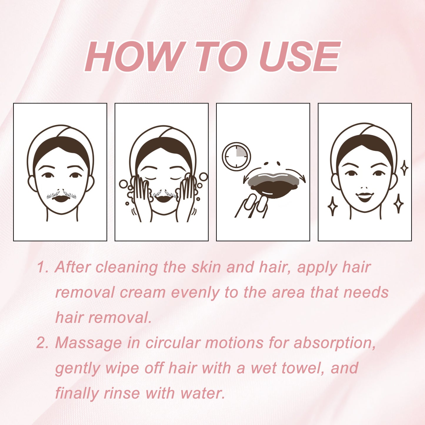 GDBadais Peach Hair Removal Cream Gentle Non-Irritant Cleaning Ladies Facial Lip Hair Quick Hair Removal Cream
