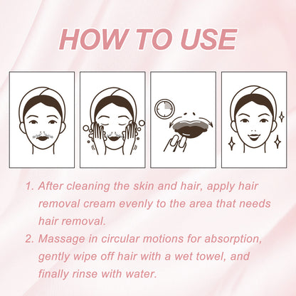 GDBadais Peach Hair Removal Cream Gentle Non-Irritant Cleaning Ladies Facial Lip Hair Quick Hair Removal Cream
