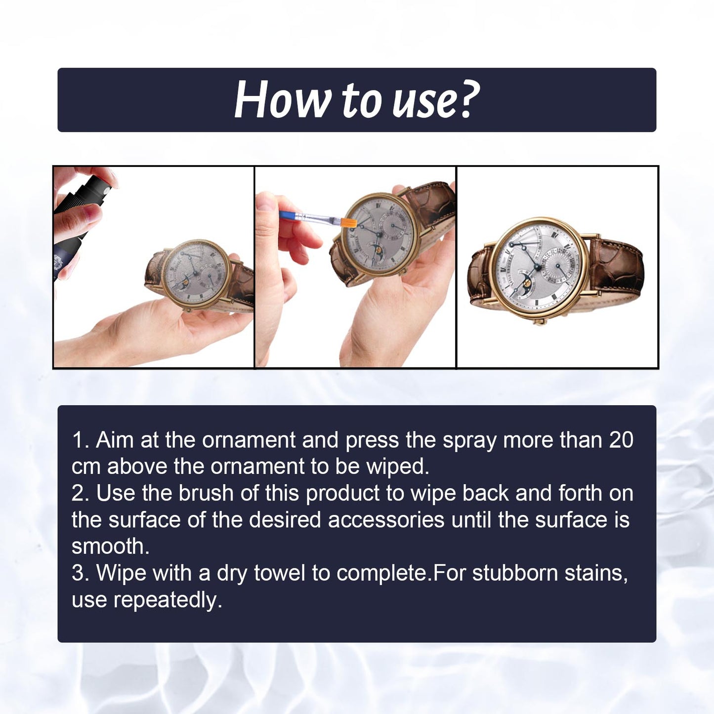 GDBadais Jewelry Cleaner, Rust Decontamination Dial Cleaning Gold Watch Diamond Ring Cleaning Spray