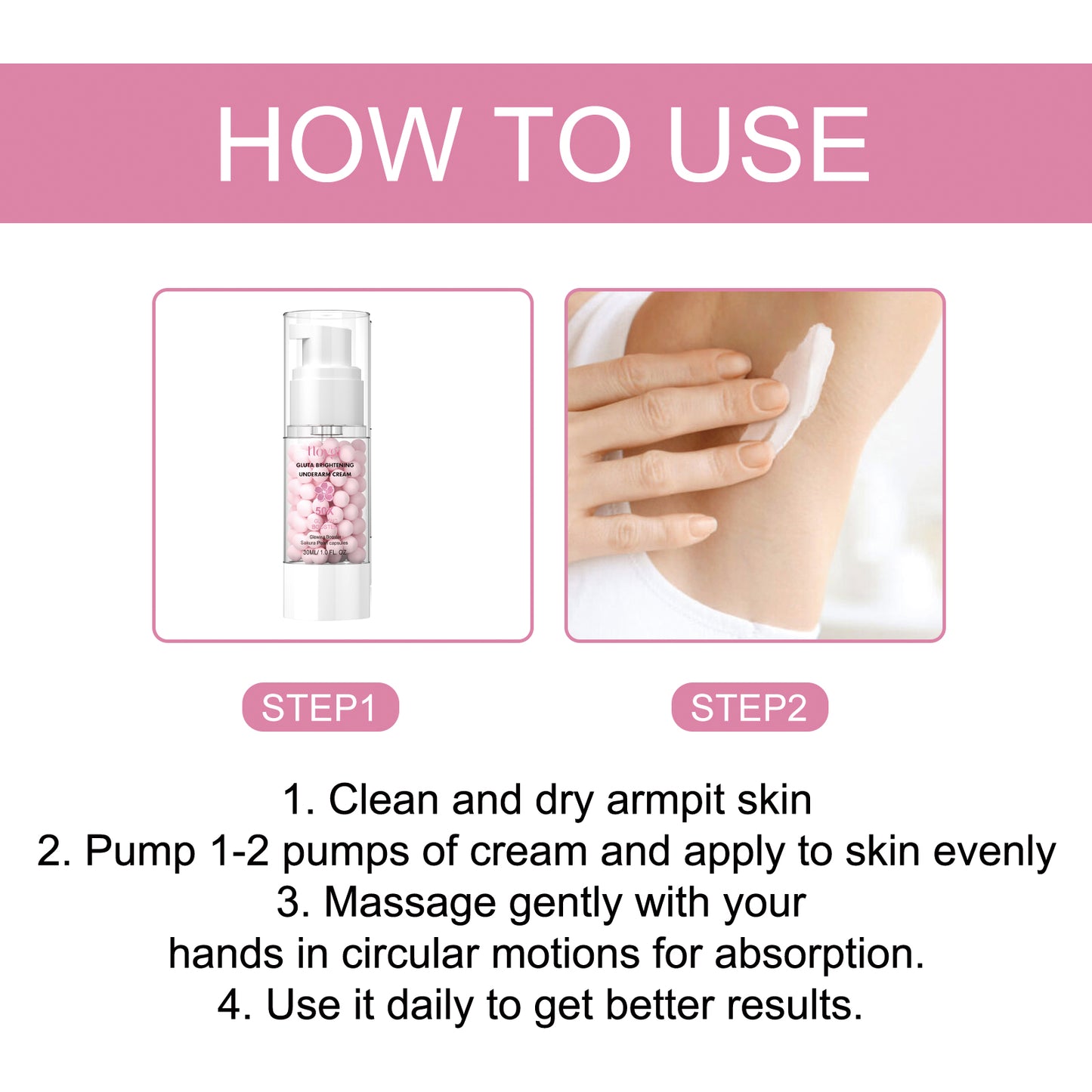 GDBadais Brightening Underarm Cream Lightening Dark Joints, Hands, Elbows And Armpits, Whitening Skin Moisturizing Cream