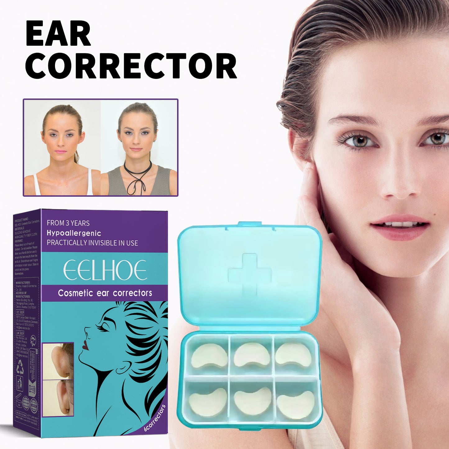 GDBadais Cosmetic Ear Correctors, Ear Display Small Support Corrects Flapper Ear Pinna Shape Waterproof Ear Stickers