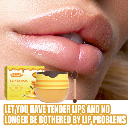 GDBadais Honey Lip Mask, Moisturizing Exfoliator Lip Care Bee Lip Balm