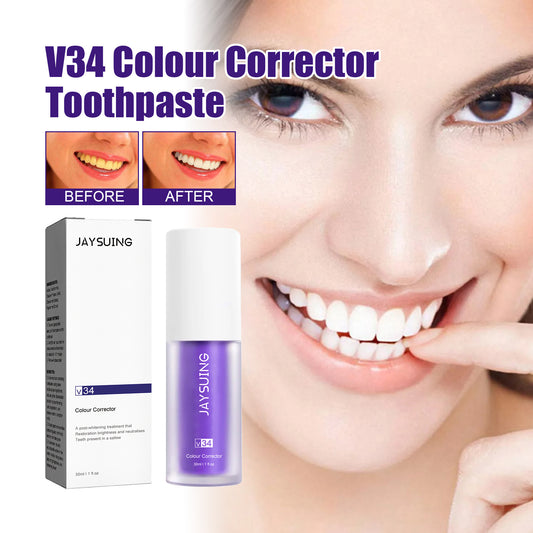 GDBadais V34 Purple Toothpaste, Cleaning Bad Breath Teeth Stains Beauty Whitening Tooth Care Toothpaste