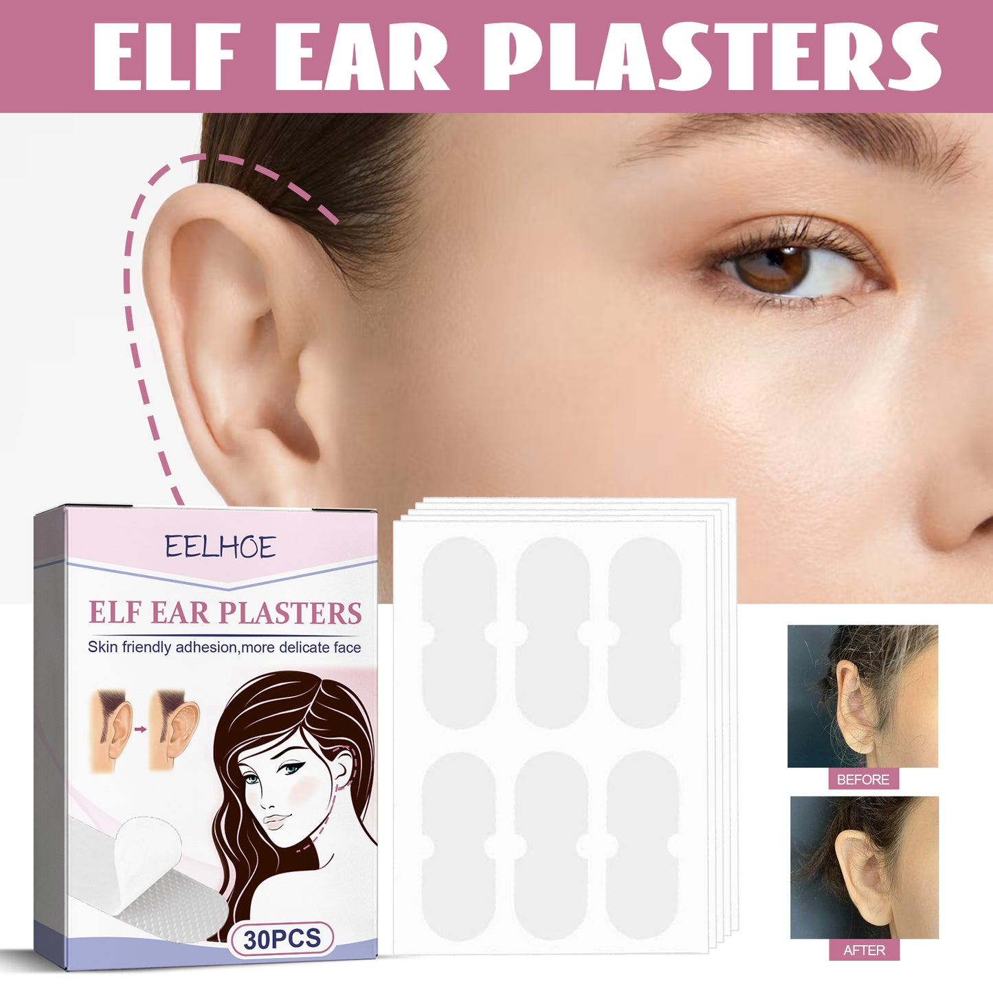 GDBadais Fairy Ear Mask Ear Mask Small Invisible Breathable Waterproof Corrective Ear Fix