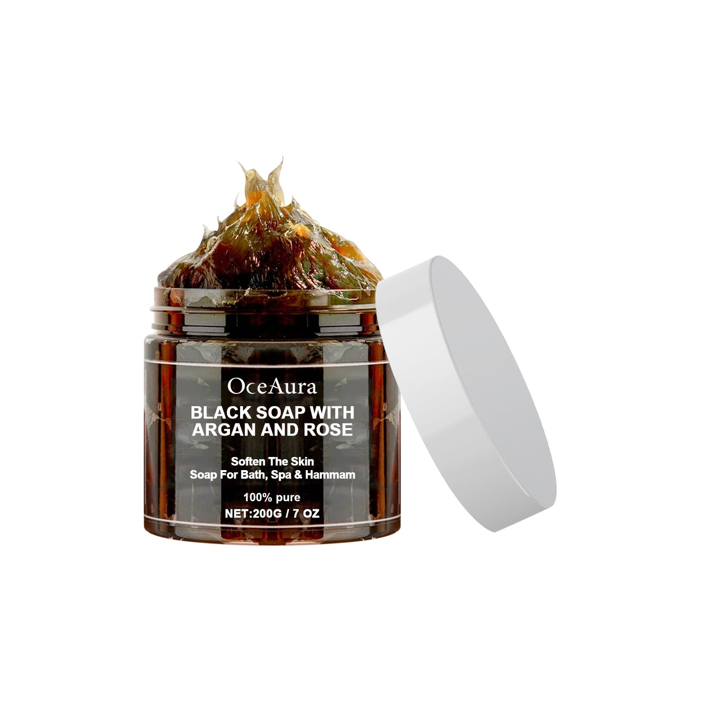 GDBadais Black Soap With Argan And Rose, Deep Cleansing Moisturizing Skin Deodorizing Long-Lasting Cleansing Soap