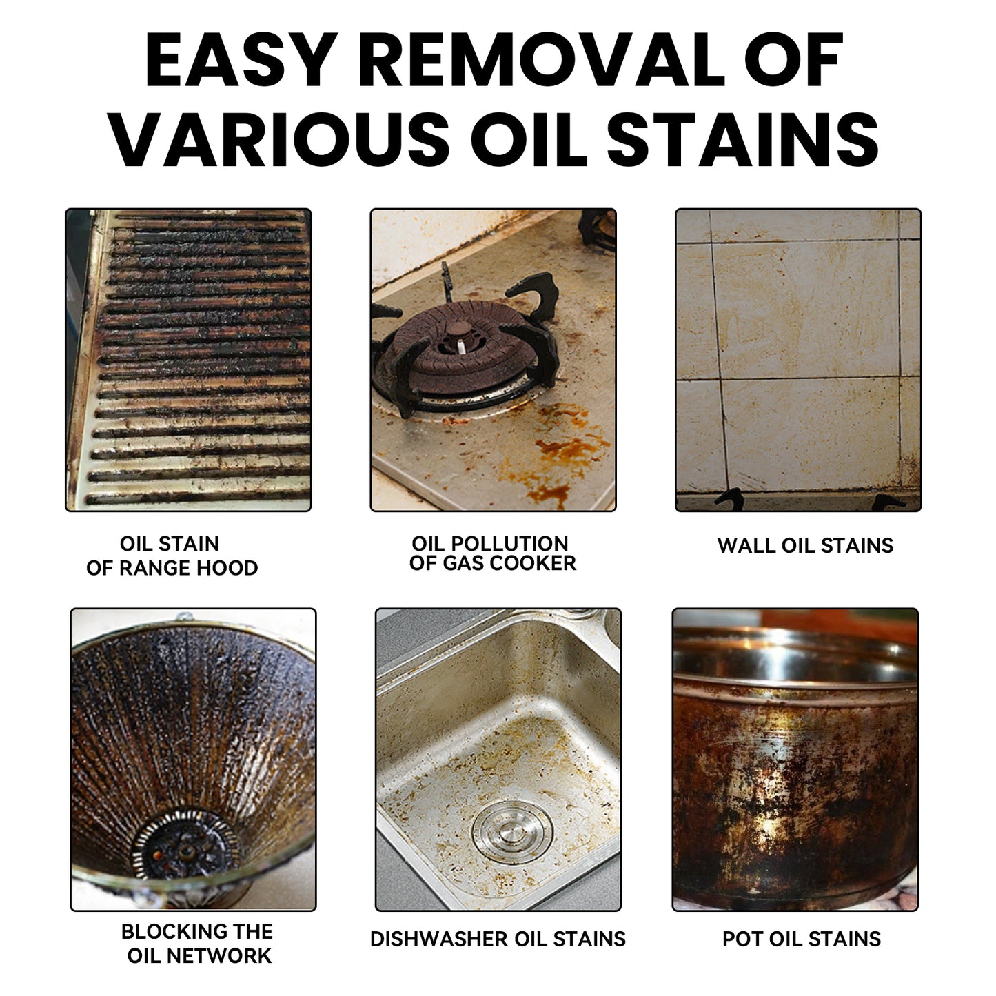 GDBadais Heavy Oil Foam Cleaner, Kitchen Stove Range Hood Wash Basin Oil Dirt Removal Cleaner