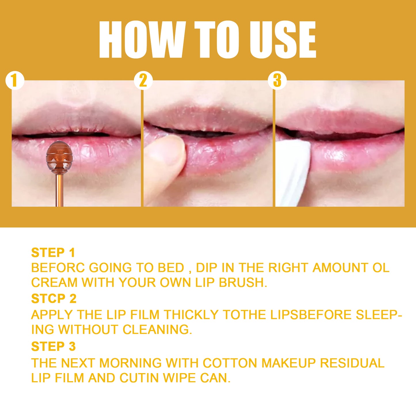 GDBadais Honey Lip Mask, Moisturizing Exfoliator Lip Care Bee Lip Balm