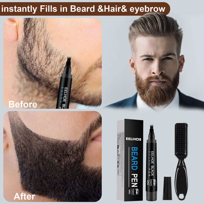 GDBadais Beard Refill Pen Kit Men's Beard Natural Waterproof Beard Pen Beard Tracing Pen