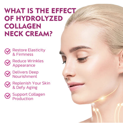 GDBadais Hydrolyzed Collagen Neck Cream, Fade Neck Lines Shaping Swan Neck Smooth White Neck Cream