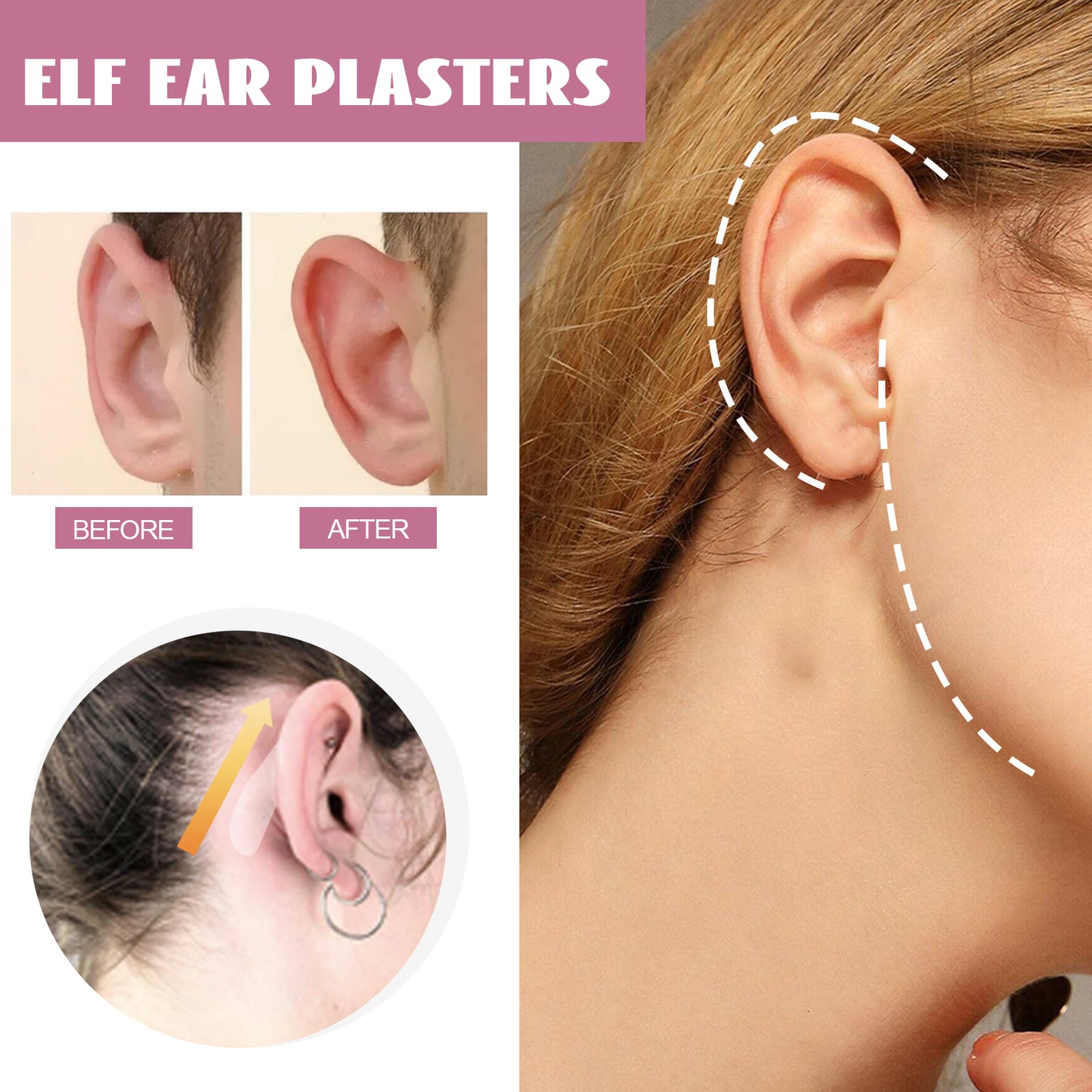 GDBadais Fairy Ear Mask Ear Mask Small Invisible Breathable Waterproof Corrective Ear Fix